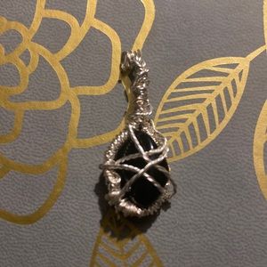 Women’s wire wrapped crystal pendant
